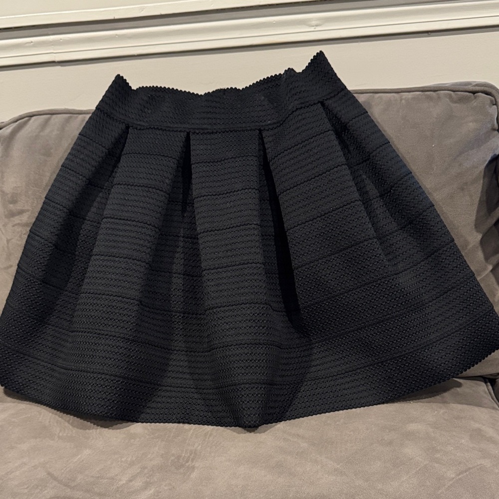 Express Textured Black Mini Skirt